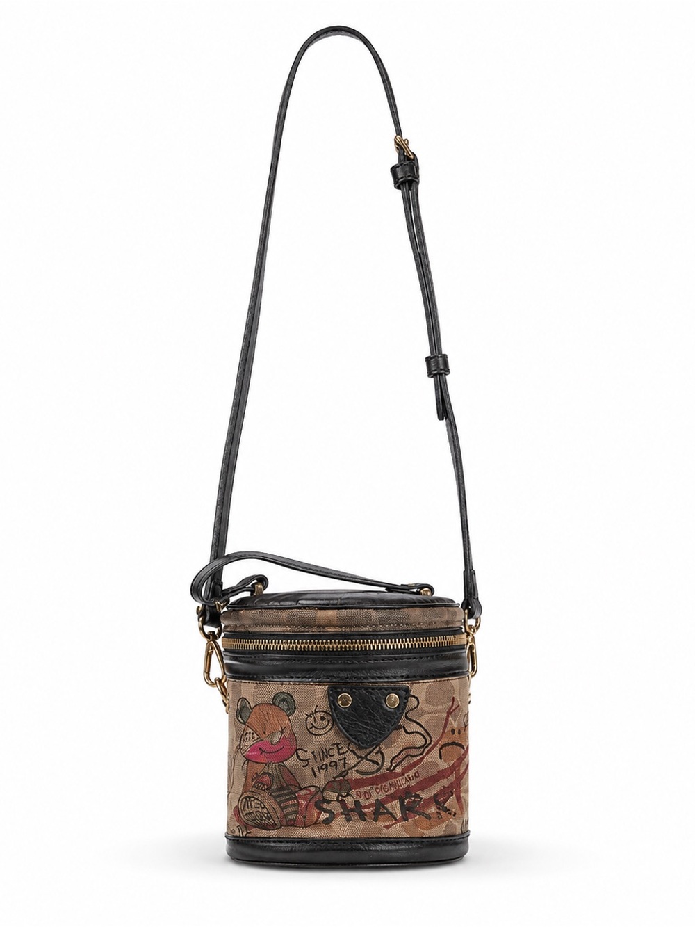 Y2K Graffiti Doodle Mini Bucket Crossbody Bag